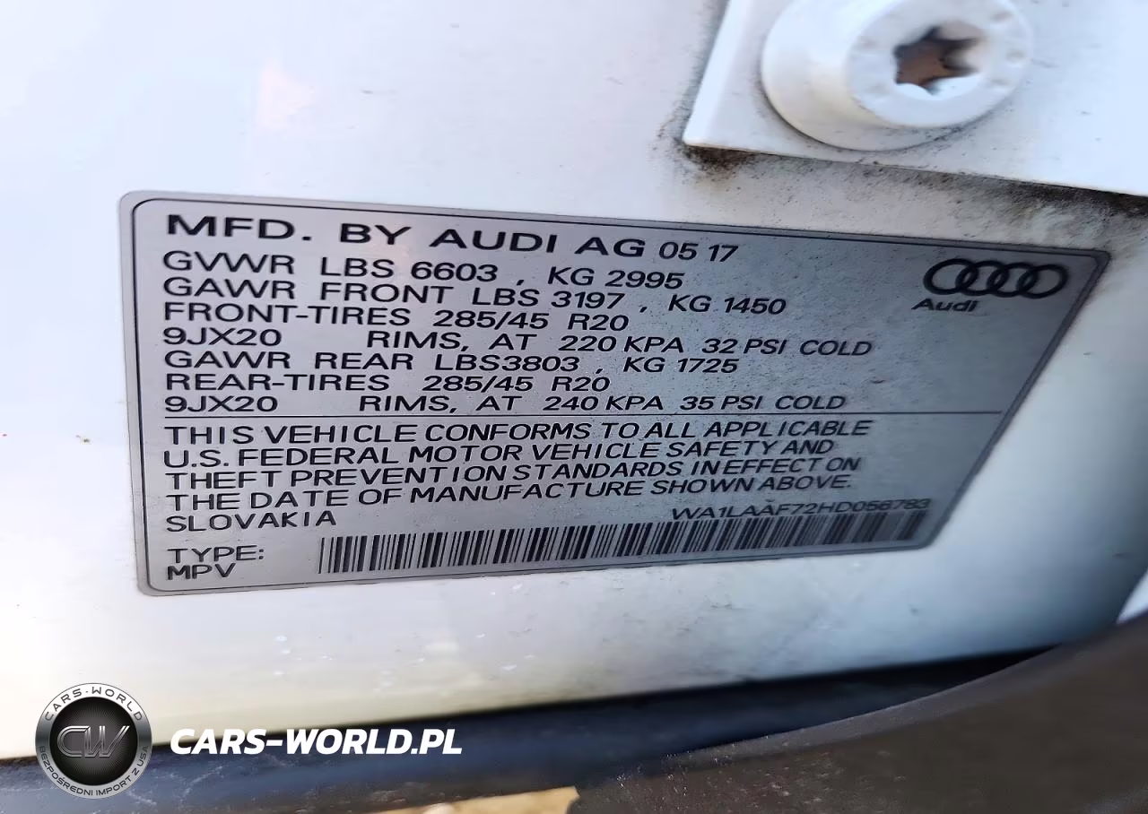 2017 Audi Q7 Premium Plus VIN:WA1LAAF72HD056783 - 13