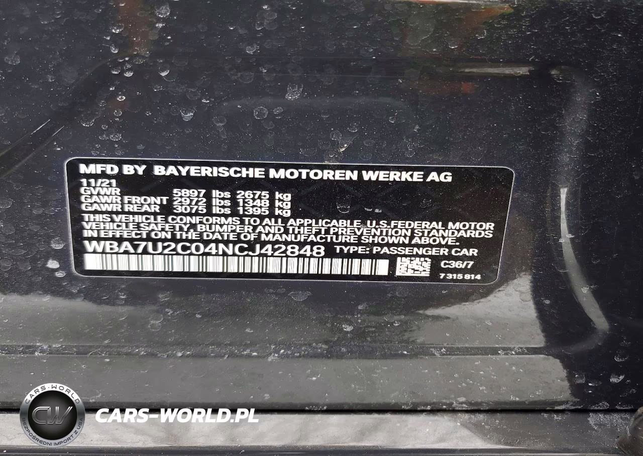 2022 BMW 750 Xi VIN:WBA7U2C04NCJ42848 - 13