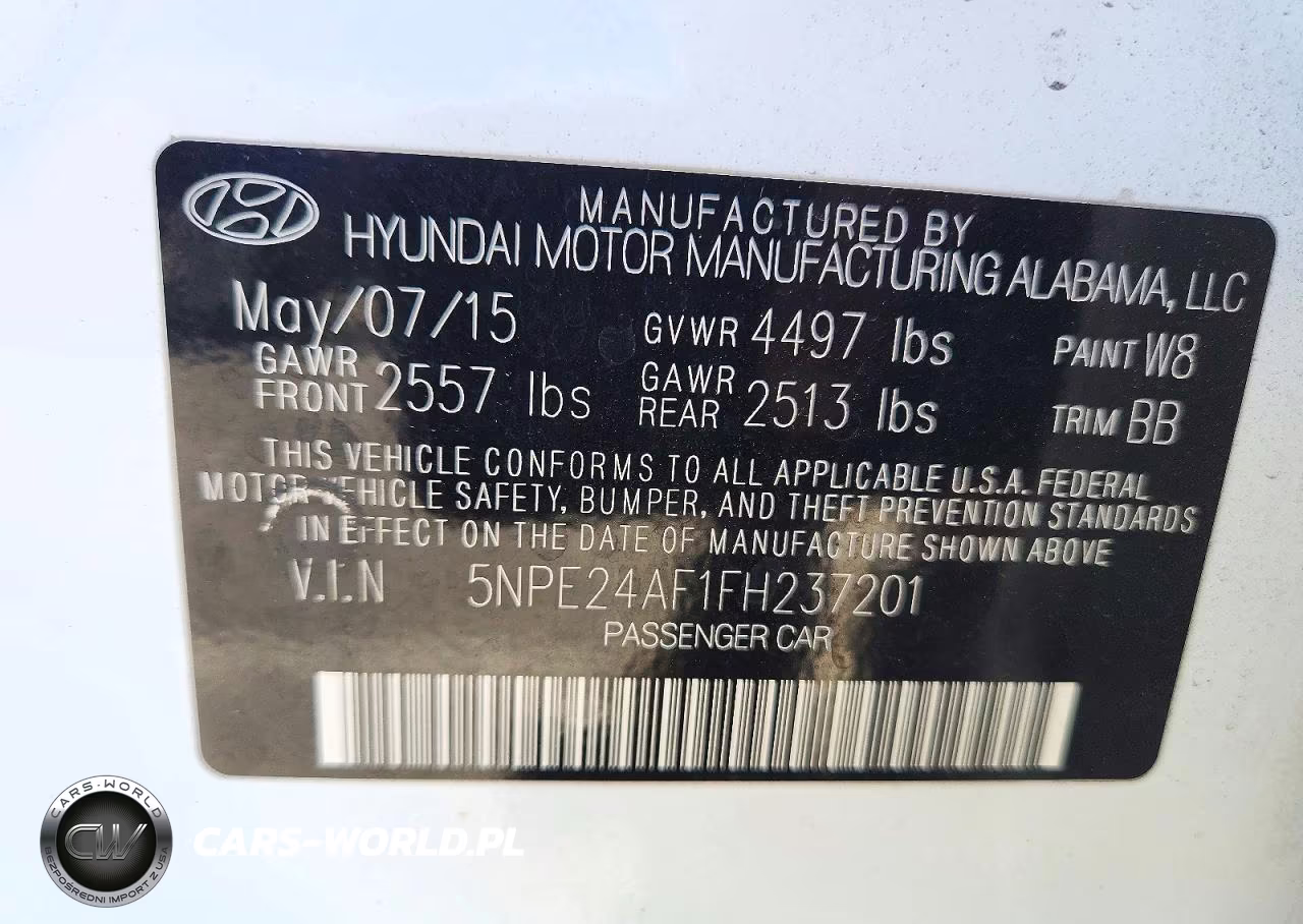 2015 Hyundai Sonata Se VIN:5NPE24AF1FH237201 - 12