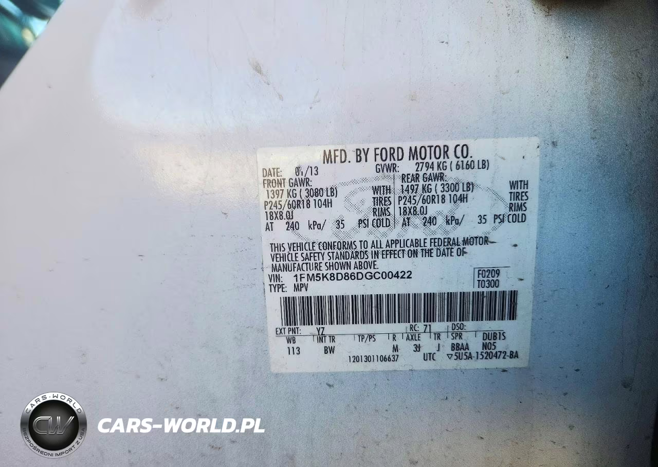 2013 Ford Explorer Xlt VIN:1FM5K8D86DGC00422 - 12