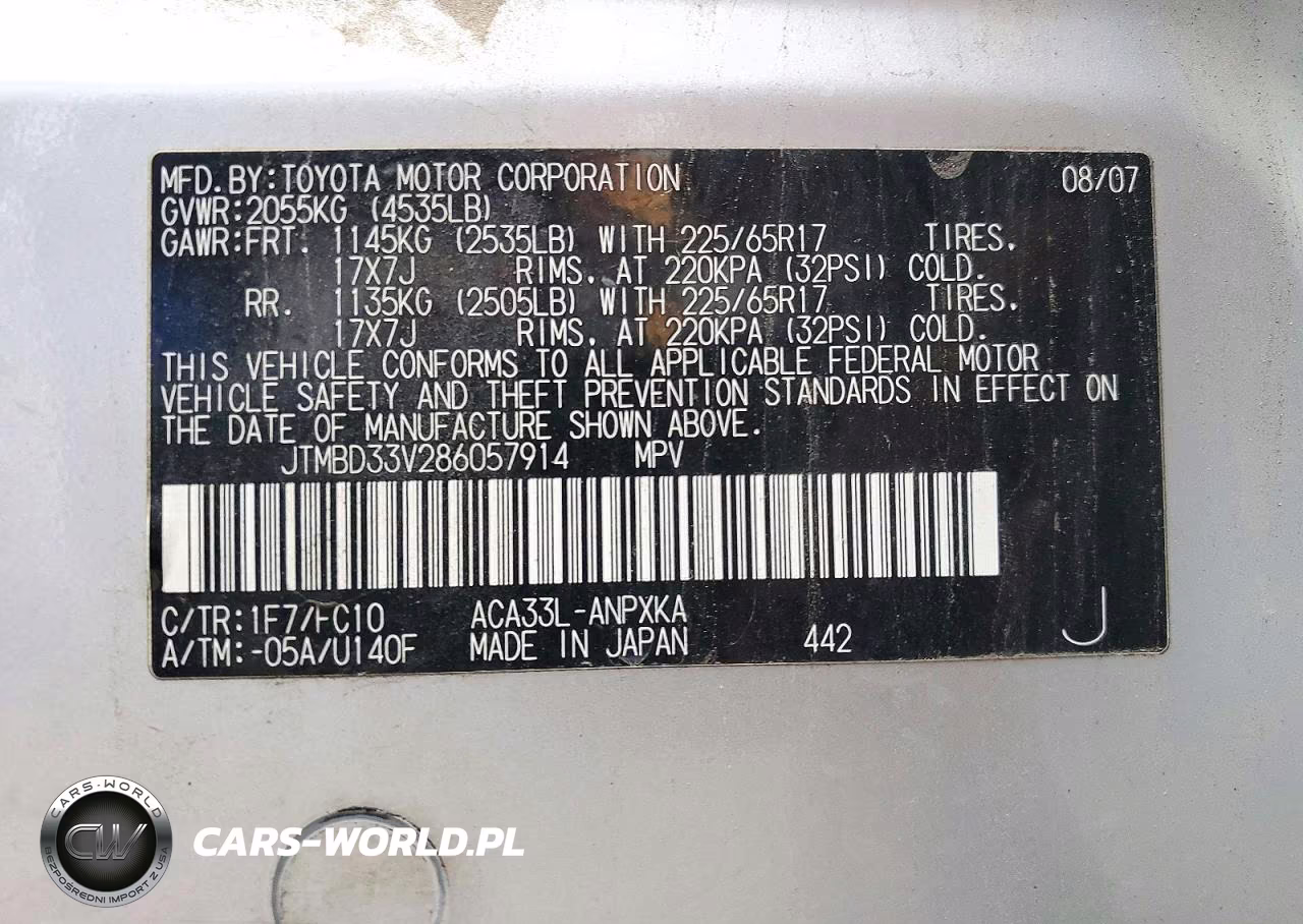 2008 Toyota Rav4 Base VIN:JTMBD33V286057914 - 12