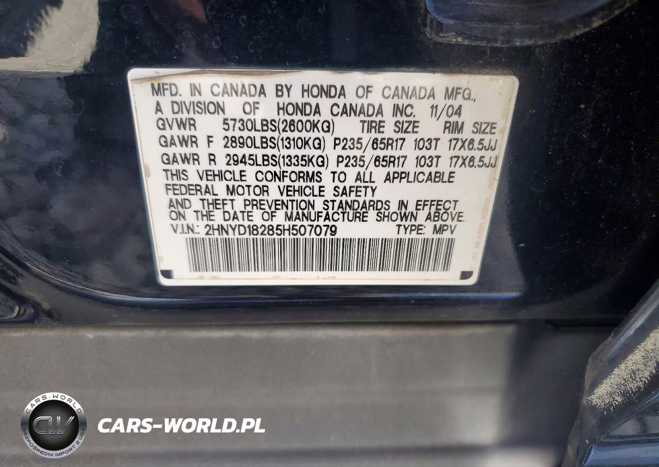 2005 Acura Mdx VIN:2HNYD18285H507079 - 13