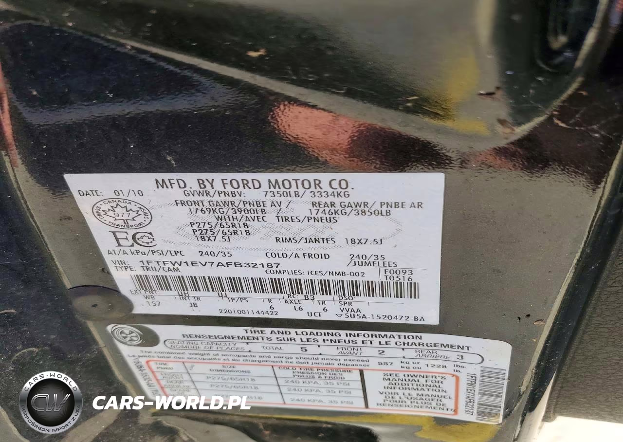 2010 Ford F150 Supercrew VIN:1FTFW1EV7AFB32187 - 12