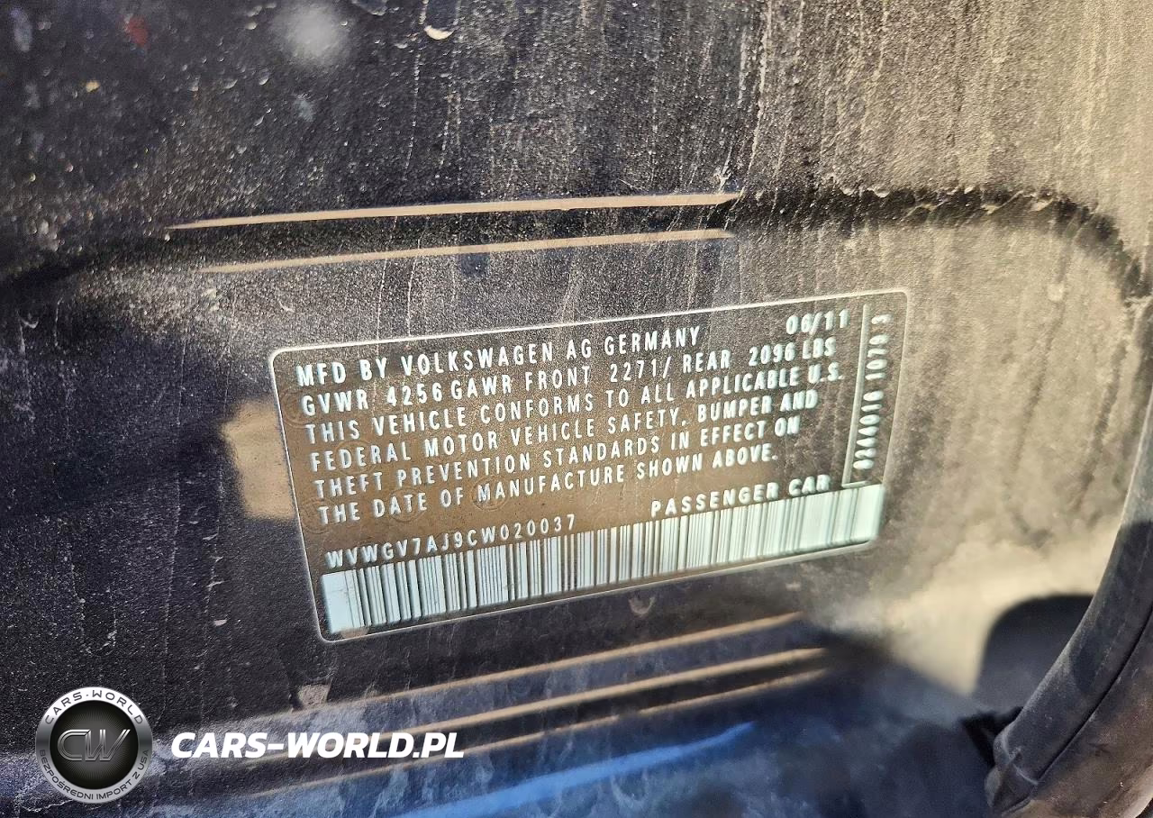 2012 Volkswagen Gti VIN:WVWGV7AJ9CW020037 - 13