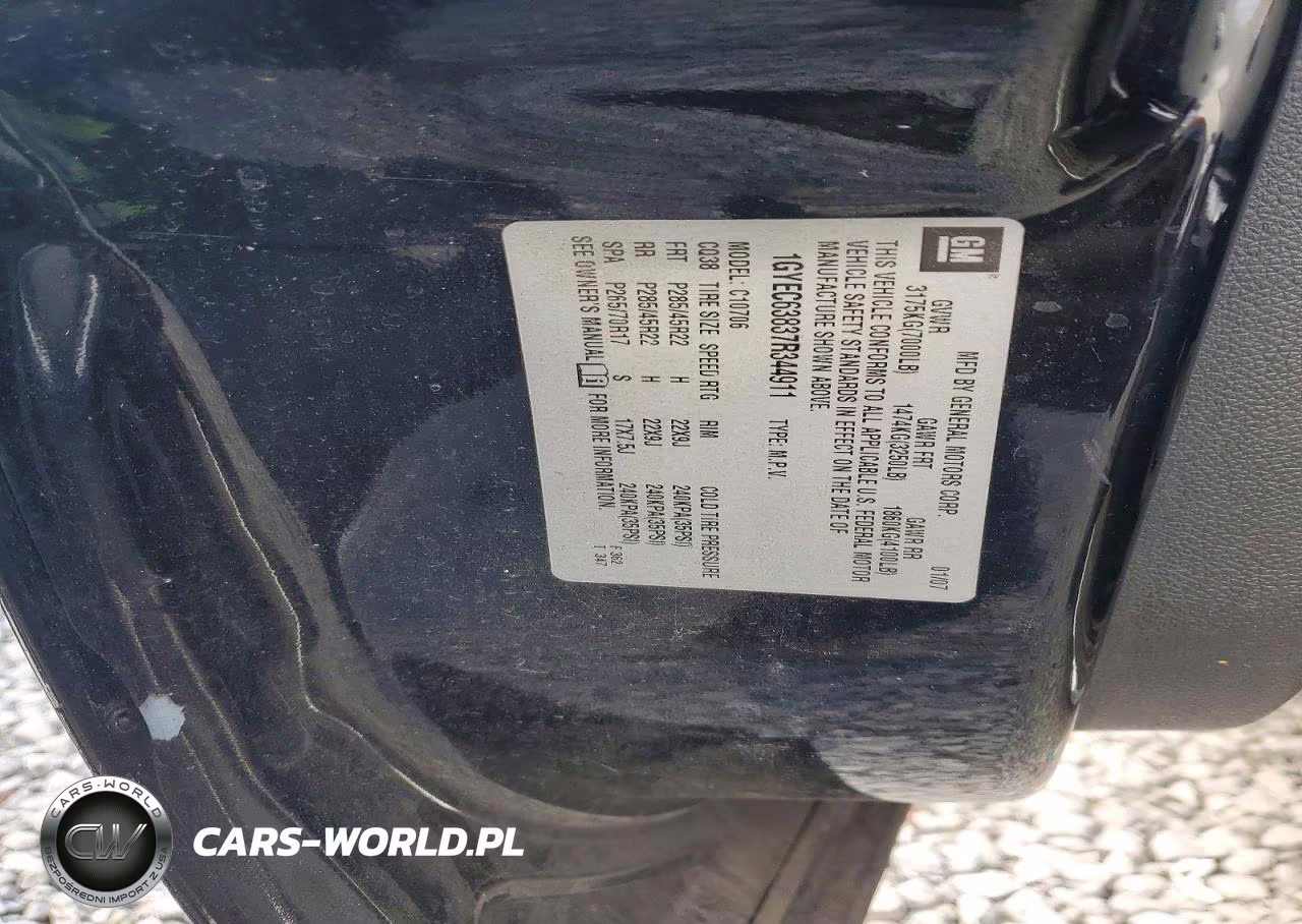 2007 Cadillac Escalade Luxury VIN:1GYEC63837R344911 - 13