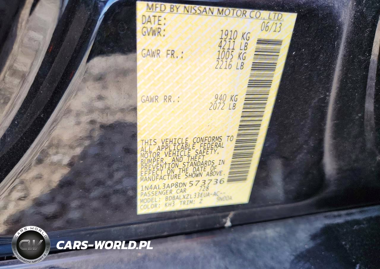 2013 Nissan Altima 2.5 VIN:1N4AL3AP8DN573736 - 13