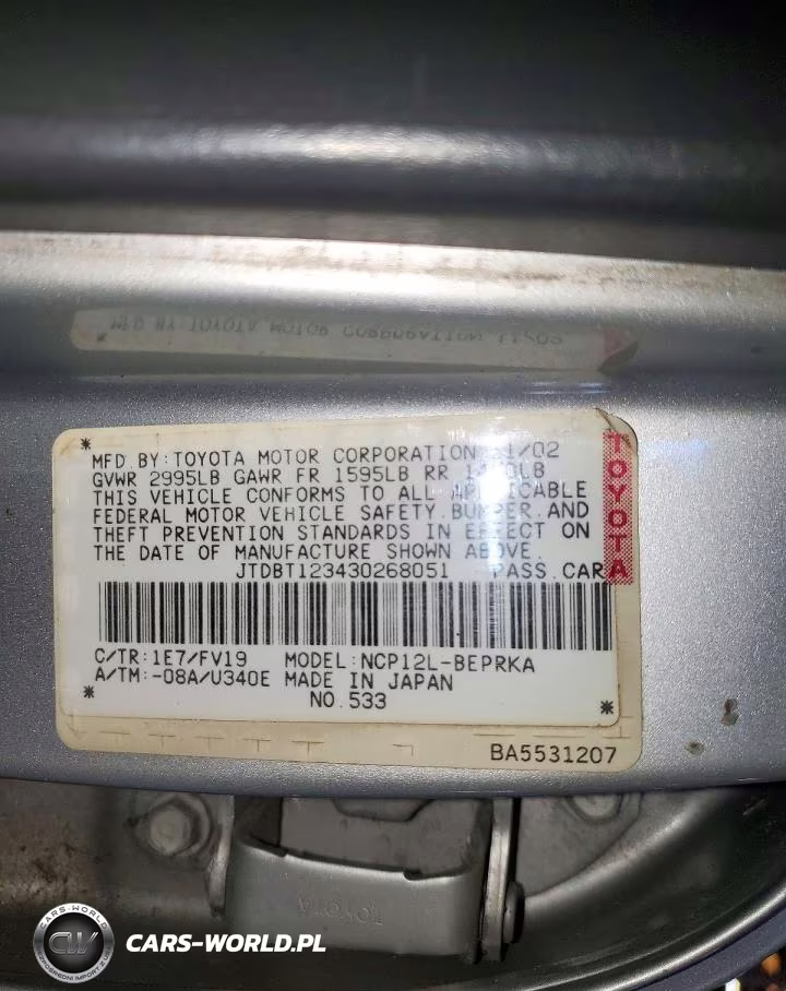2003 Toyota Echo Base VIN:JTDBT123430268051 - 13