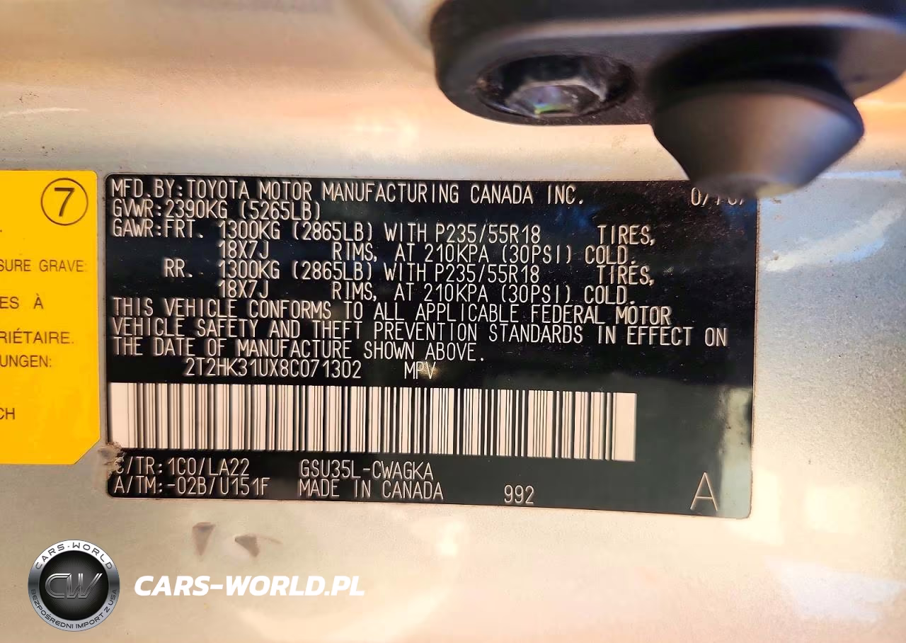 2008 Lexus Rx 350 VIN:2T2HK31UX8C071302 - 13