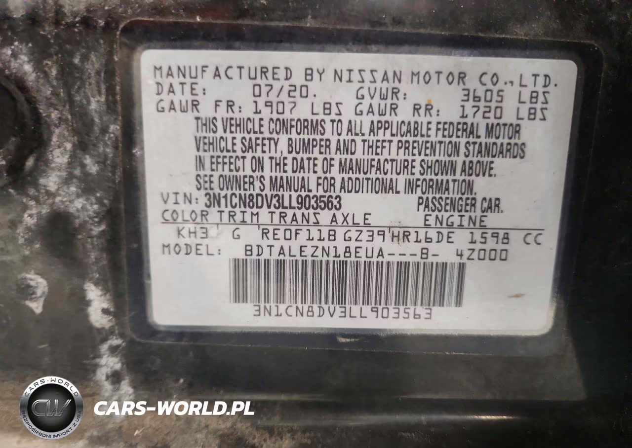 2020 Nissan Versa S VIN:3N1CN8DV3LL903563 - 12