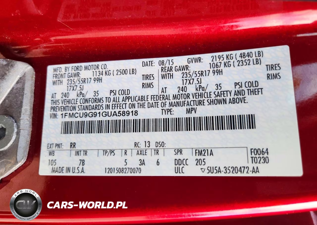 2016 Ford Escape Se VIN:1FMCU9G91GUA58918 - 13