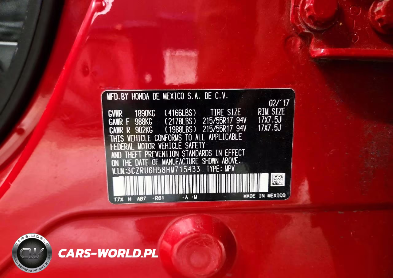 2017 Honda Hr-V Ex VIN:3CZRU6H58HM715433 - 13