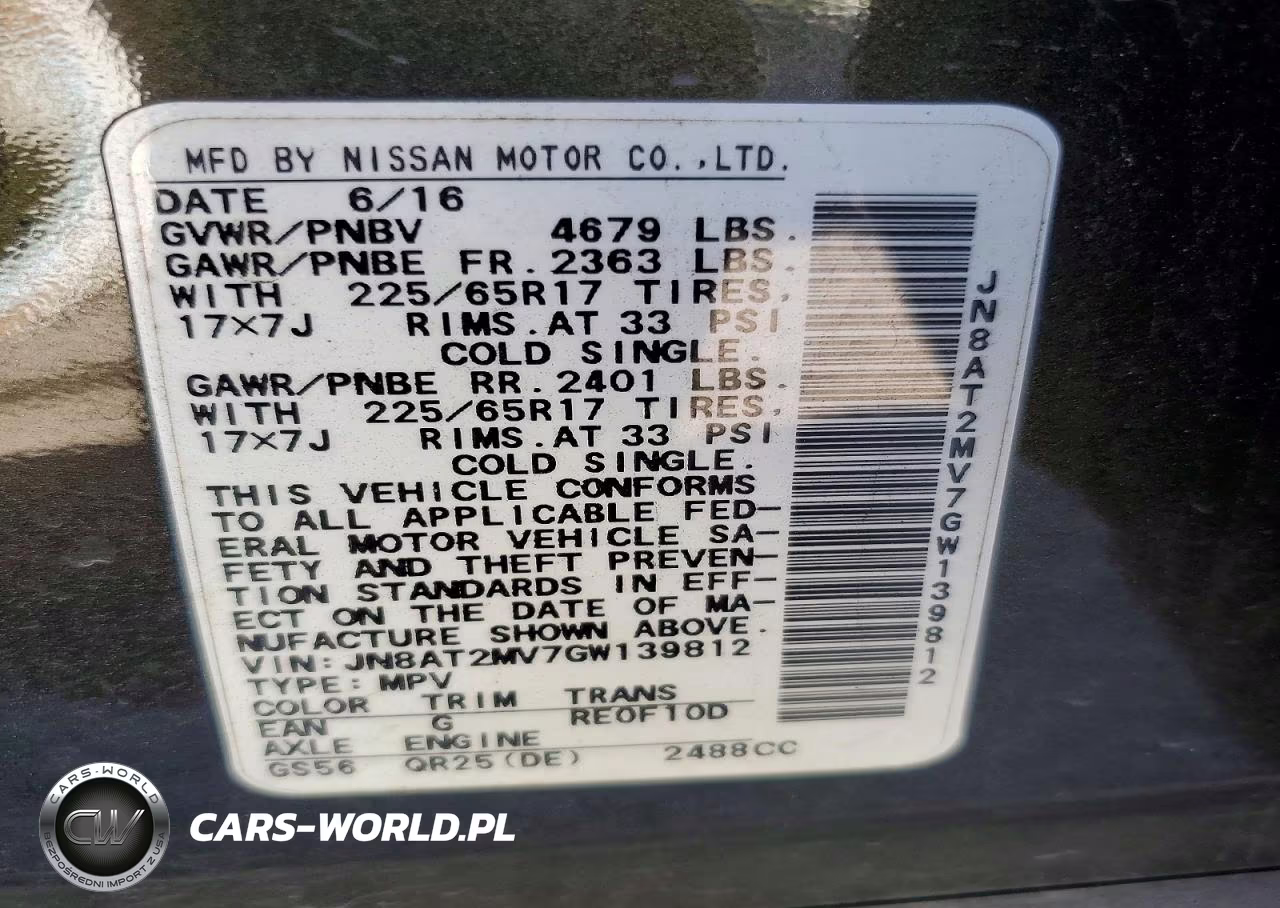 2016 Nissan Rogue S VIN:JN8AT2MV7GW139812 - 13