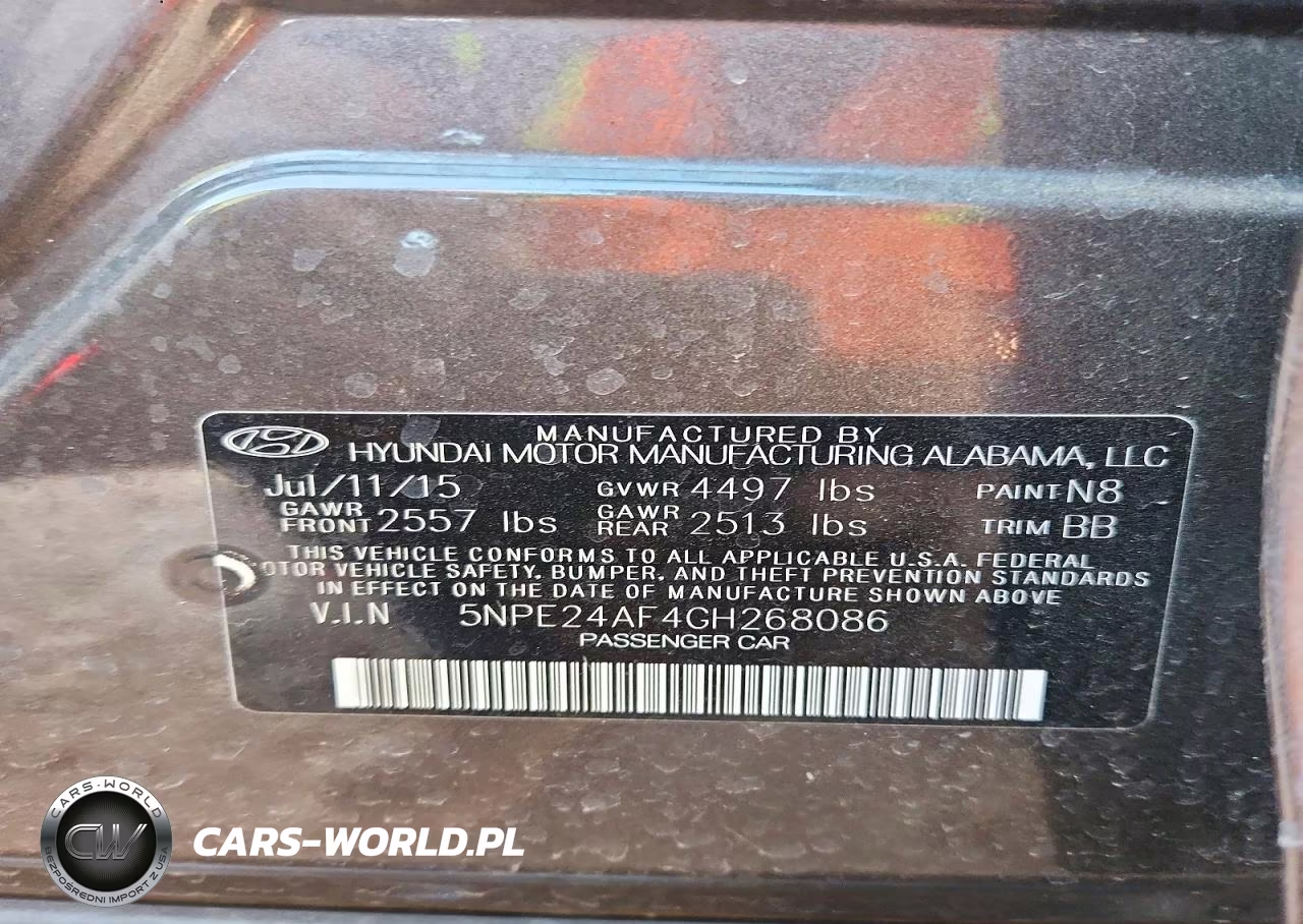 2016 Hyundai Sonata Se VIN:5NPE24AF4GH268086 - 12