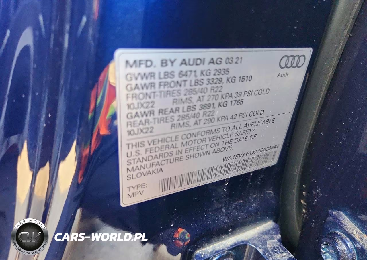 2021 Audi Q8 Premium Plus 55 Tfsi Quattro Tiptronic VIN:WA1EVAF1XMD033643 - 13