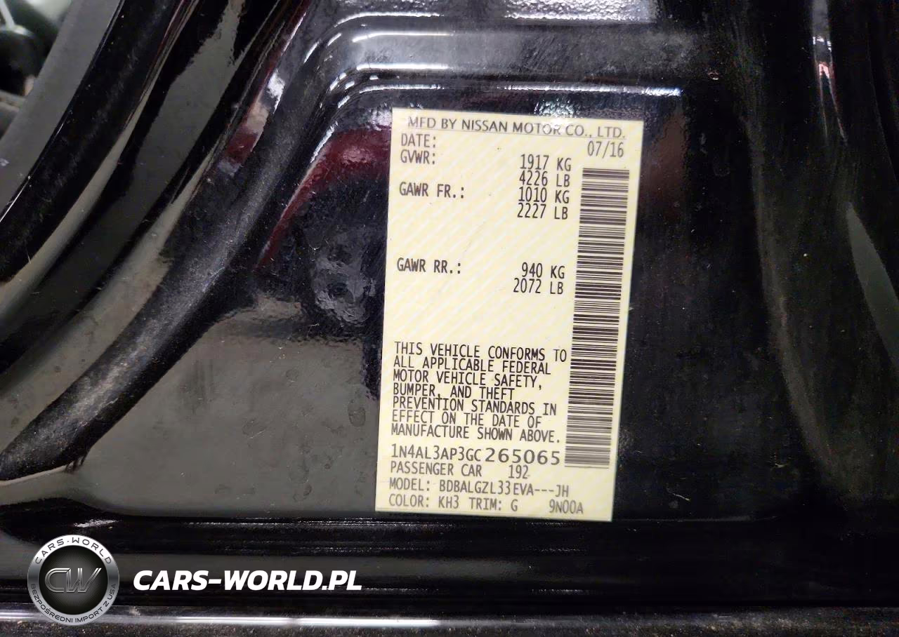 2016 Nissan Altima 2.5 S VIN:1N4AL3AP3GC265065 - 12