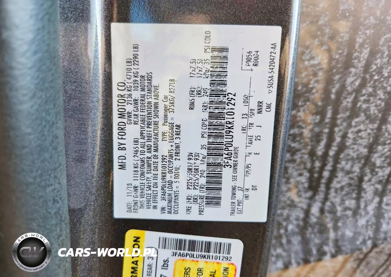 2019 Ford Fusion Se VIN:3FA6P0LU9KR101292 - 12