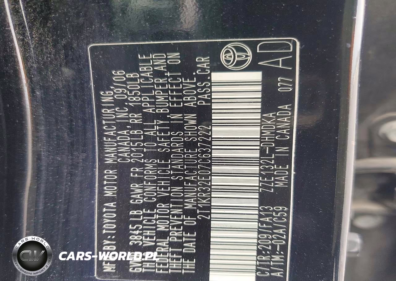 2007 Toyota Matrix Base VIN:2T1KR32E07C637222 - 13