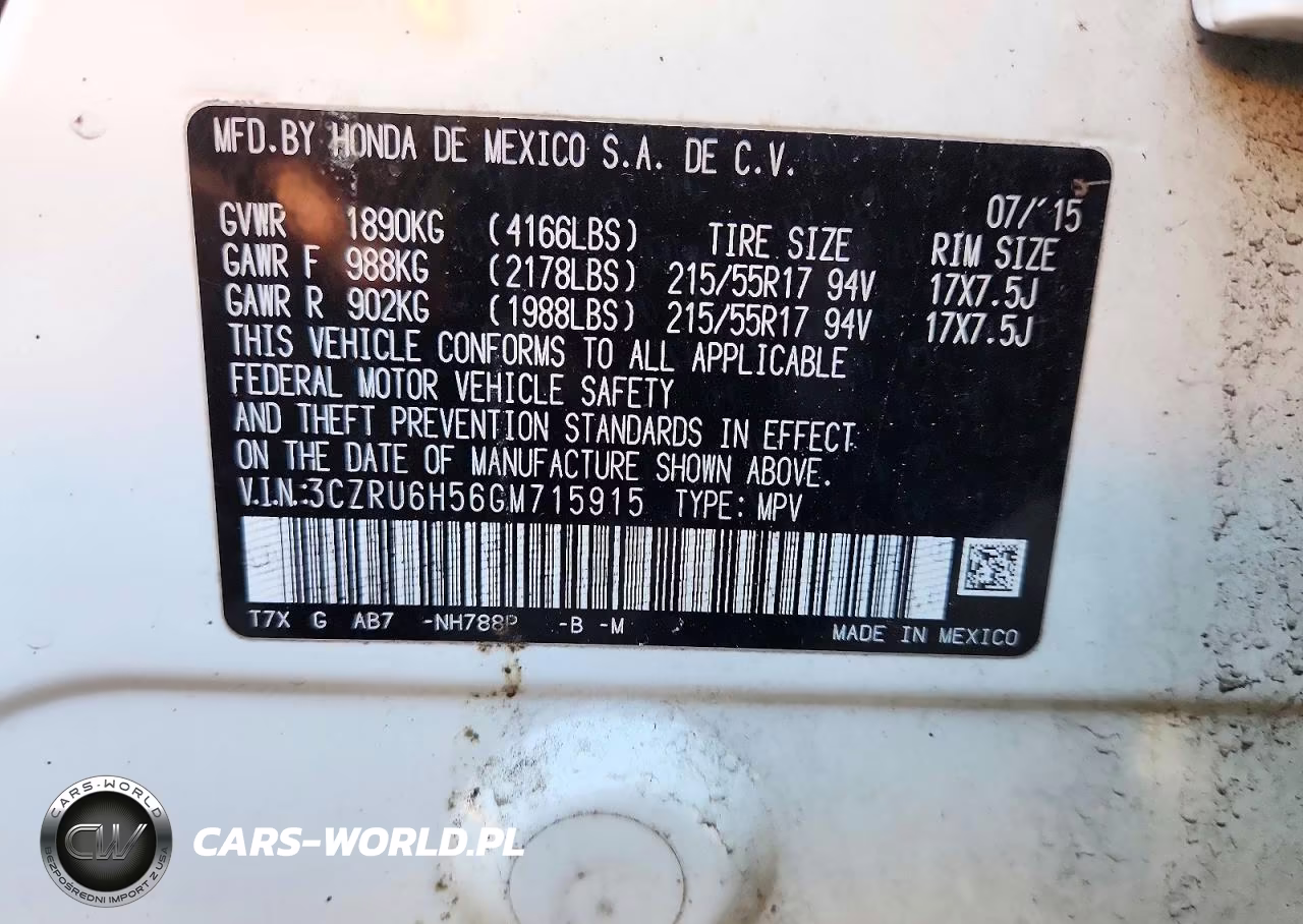 2016 Honda Hr-V Ex VIN:3CZRU6H56GM715915 - 13