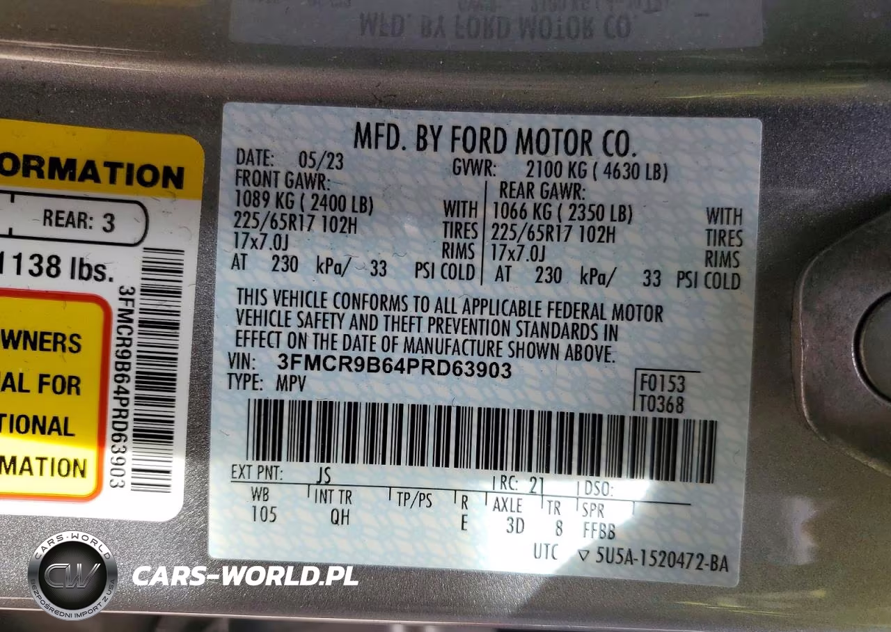 2023 Ford Bronco Sport Big Bend VIN:3FMCR9B64PRD63903 - 13