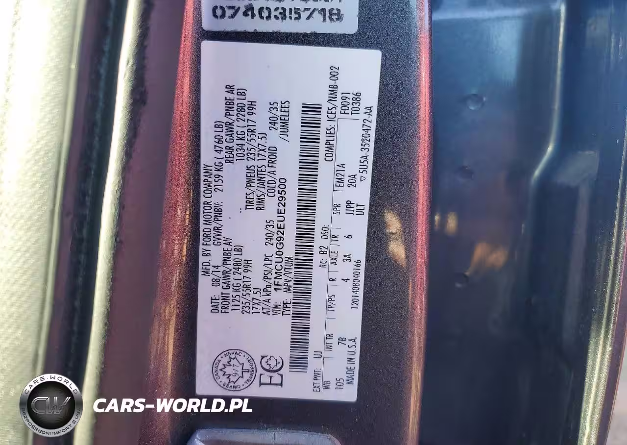 2014 Ford Escape Se VIN:1FMCU0G92EUE29500 - 12