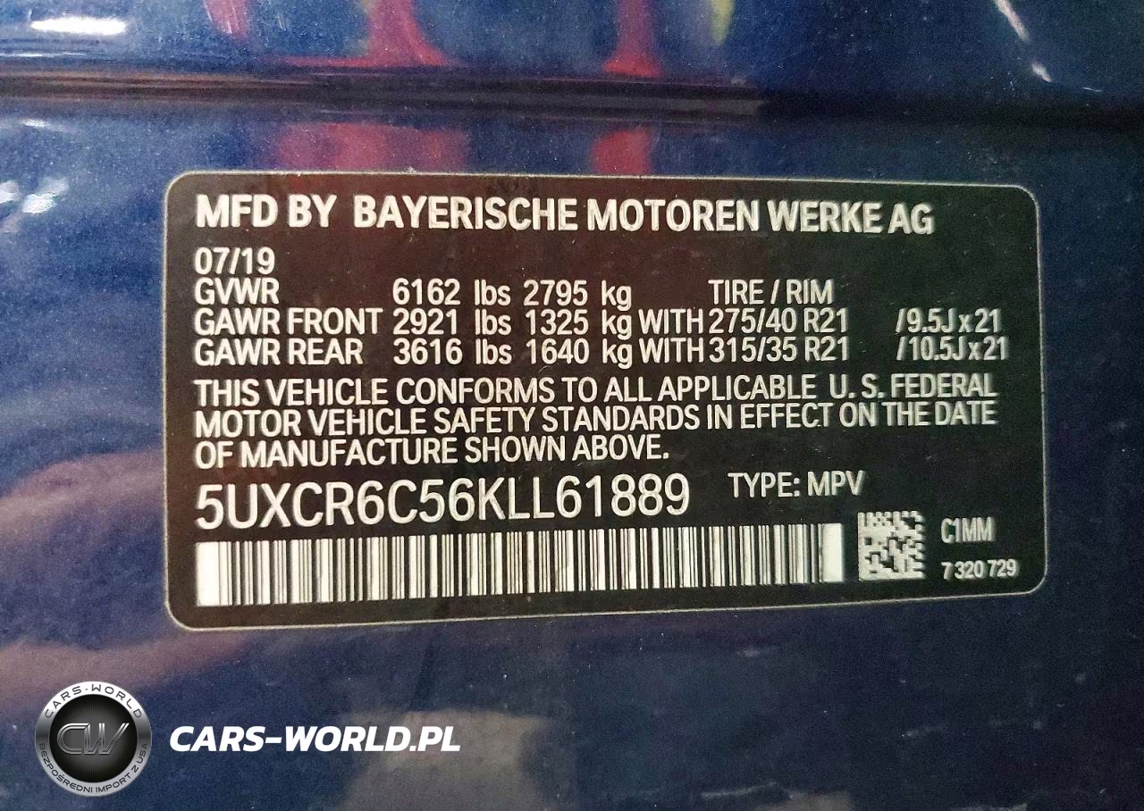 2019 BMW X5 xDrive40I VIN:5UXCR6C56KLL61889 - 13
