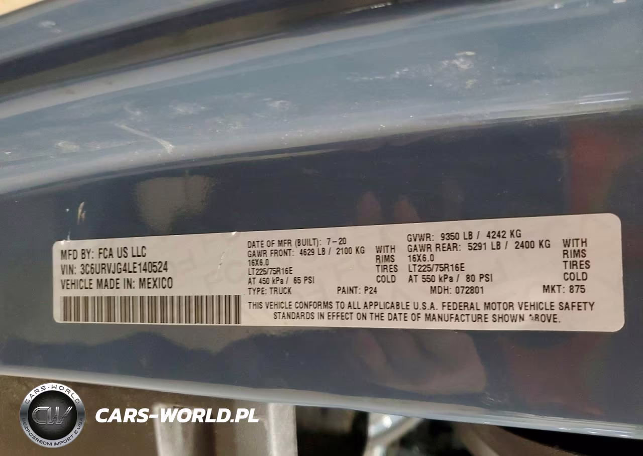 2020 Ram Promaster 3500 Delivery Van VIN:3C6URVJG4LE140524 - 13