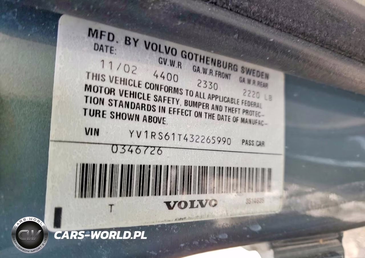 2003 Volvo S60 VIN:YV1RS61T432265990 - 12