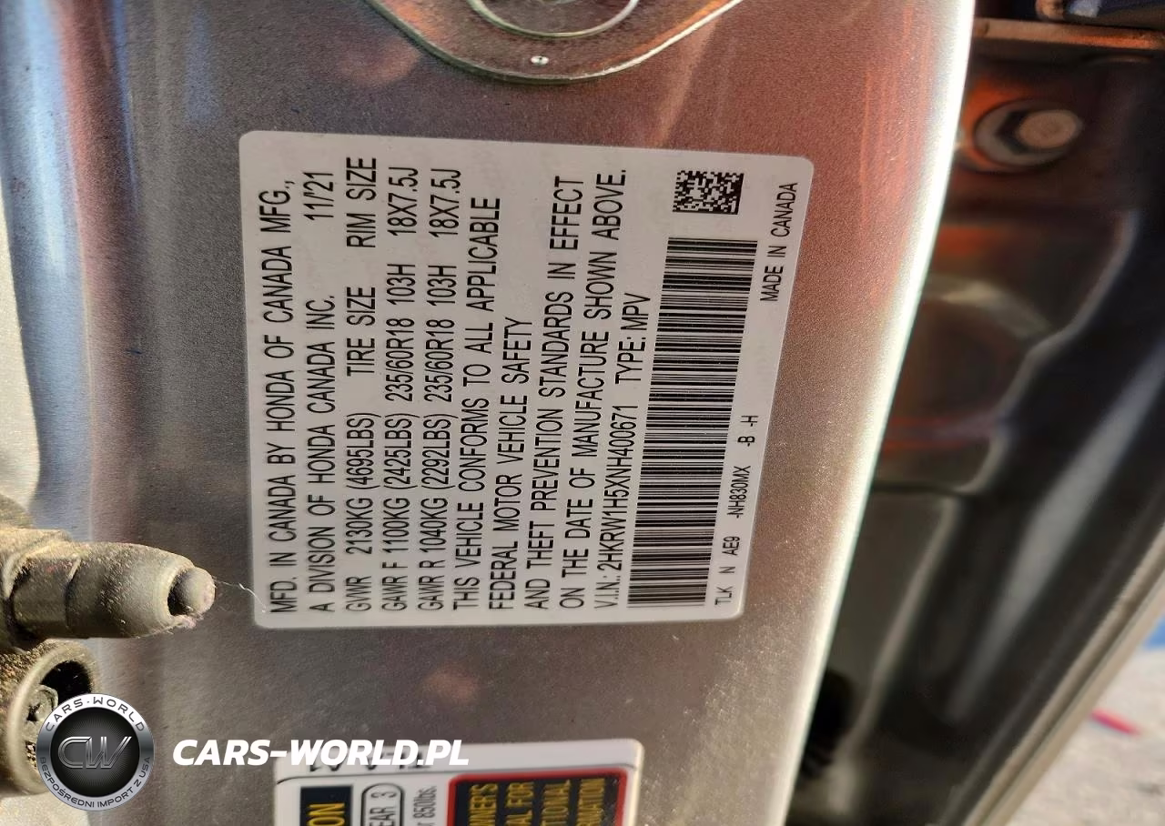 2022 Honda Cr-V Ex VIN:2HKRW1H5XNH400671 - 13