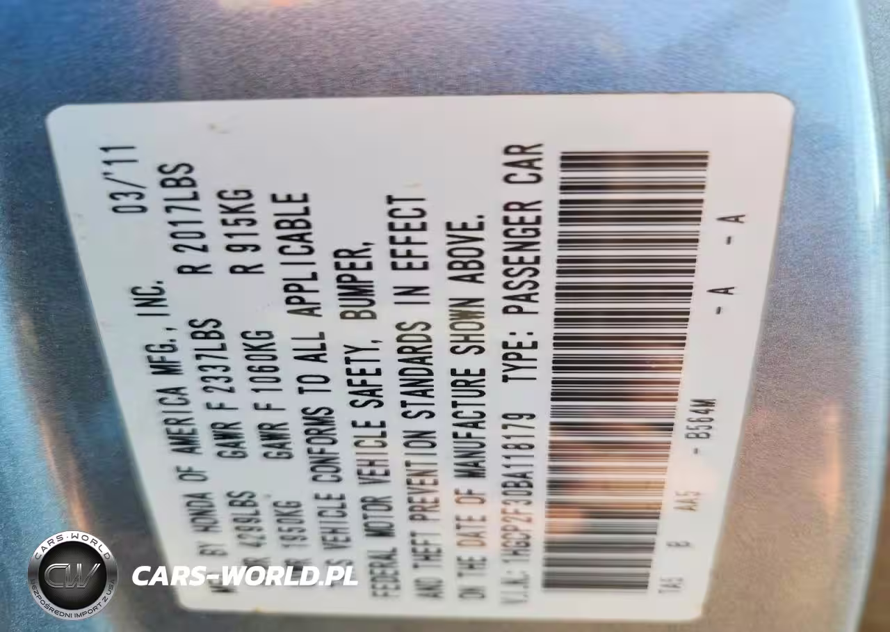 2011 Honda Accord Lx VIN:1HGCP2F30BA118179 - 13