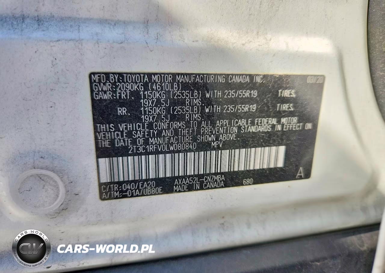 2020 Toyota Rav4 Xle Premium VIN:2T3C1RFV0LW080840 - 14