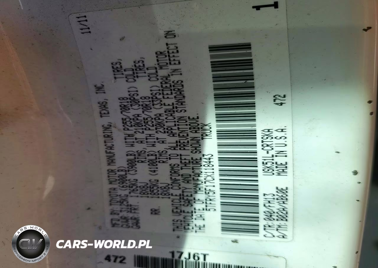 2012 Toyota Tundra Double Cab Sr5 VIN:5TFRY5F17CX118443 - 12