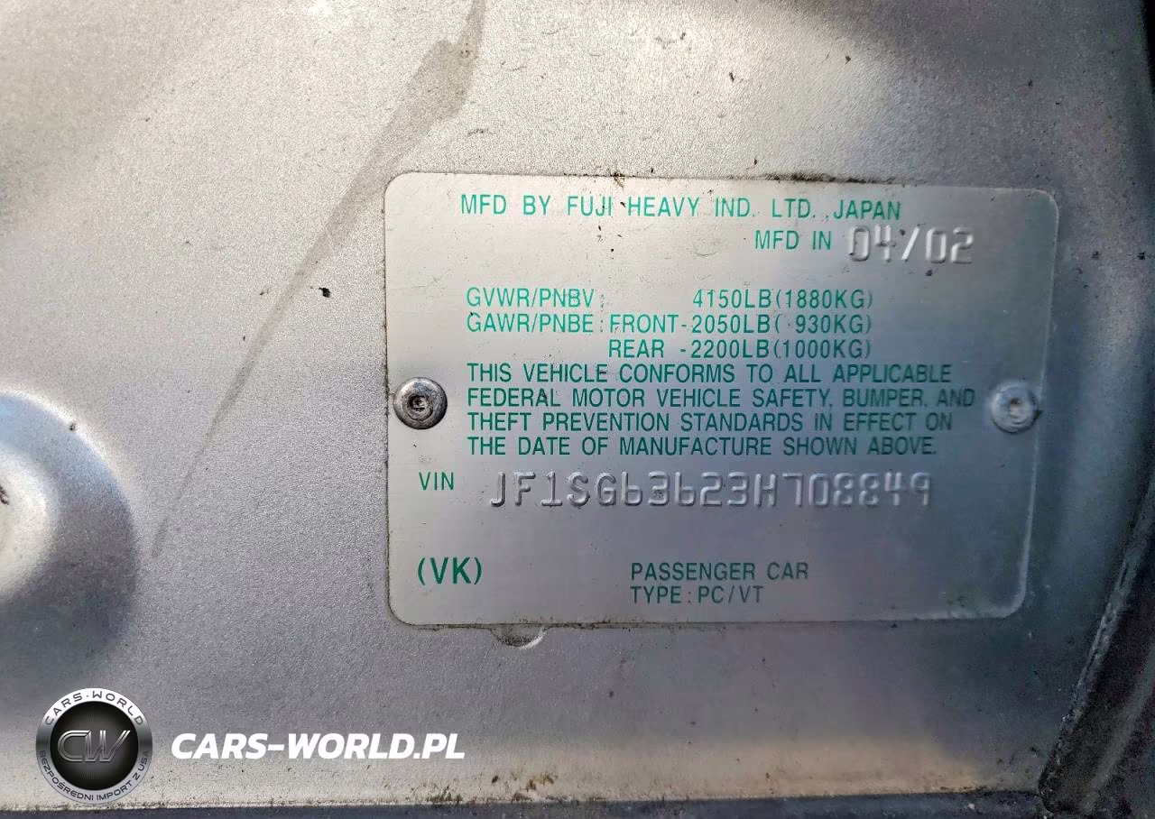 2003 Subaru Forester 2.5X VIN:JF1SG63623H708849 - 13