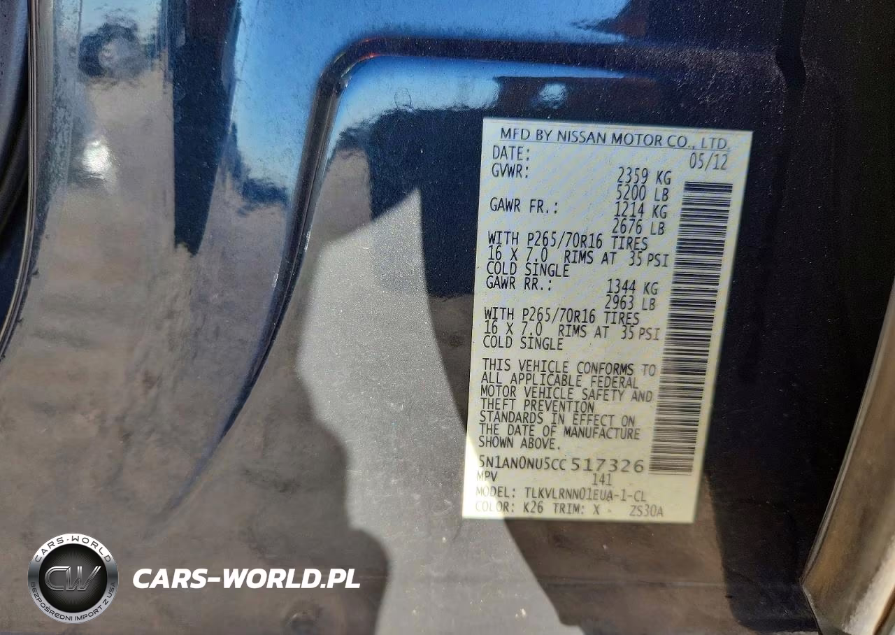 2012 Nissan Xterra X VIN:5N1AN0NU5CC517326 - 12