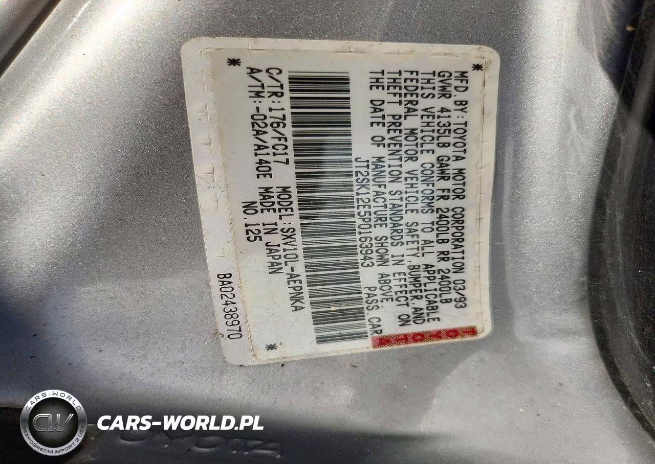 1993 Toyota Camry Le VIN:JT2SK12E5P0163943 - 12