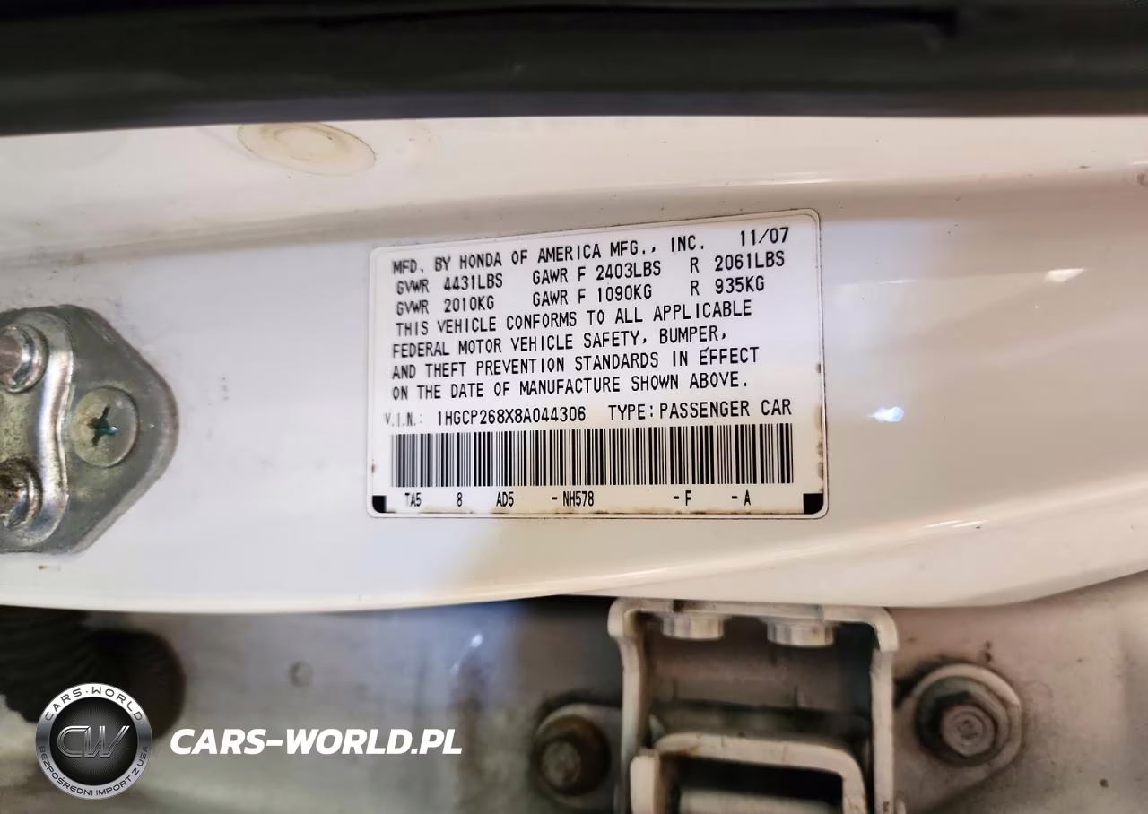 2008 Honda Accord Exl VIN:1HGCP268X8A044306 - 12