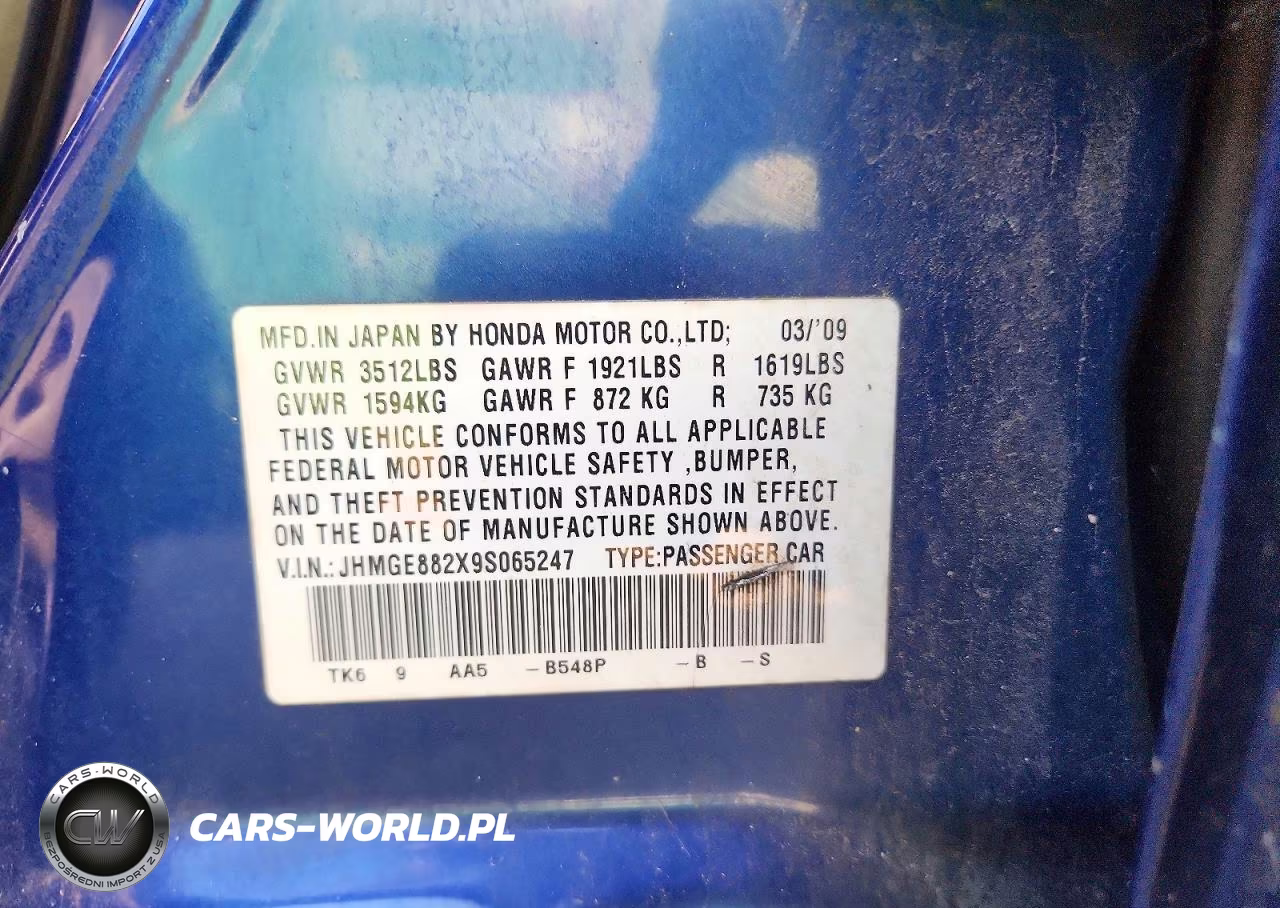 2009 Honda Fit VIN:JHMGE882X9S065247 - 8