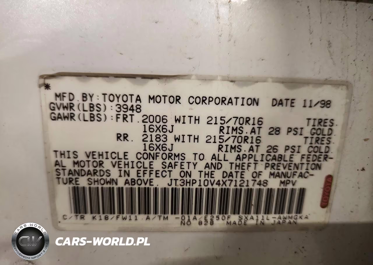 1999 Toyota Rav4 Base VIN:JT3HP10V4X7121748 - 13
