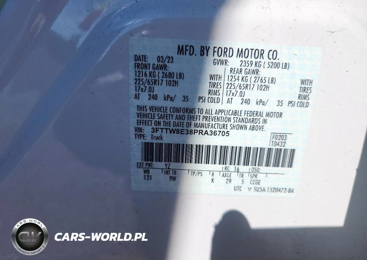 2023 Ford Maverick Xl VIN:3FTTW8E38PRA36705 - 12
