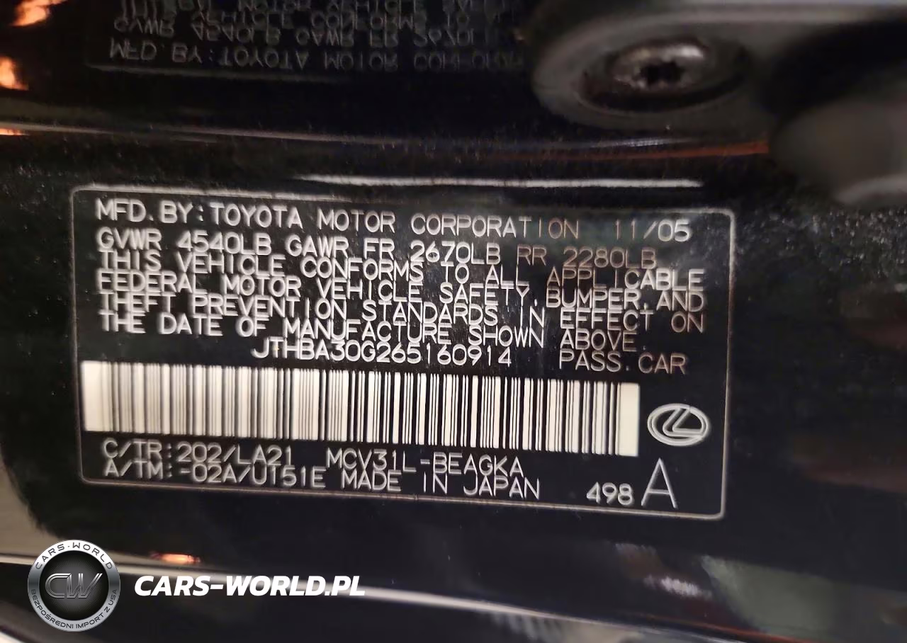 2006 Lexus Es 330 VIN:JTHBA30G265160914 - 13