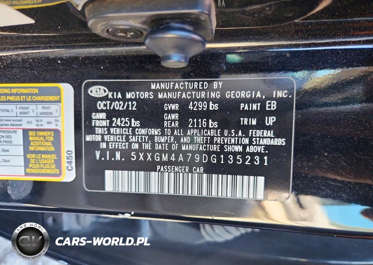 2013 Kia Optima Lx VIN:5XXGM4A79DG135231 - 12