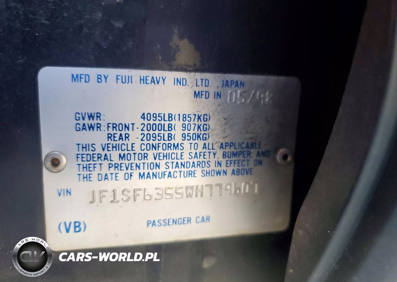 1998 Subaru Forester L VIN:JF1SF6355WH779607 - 9