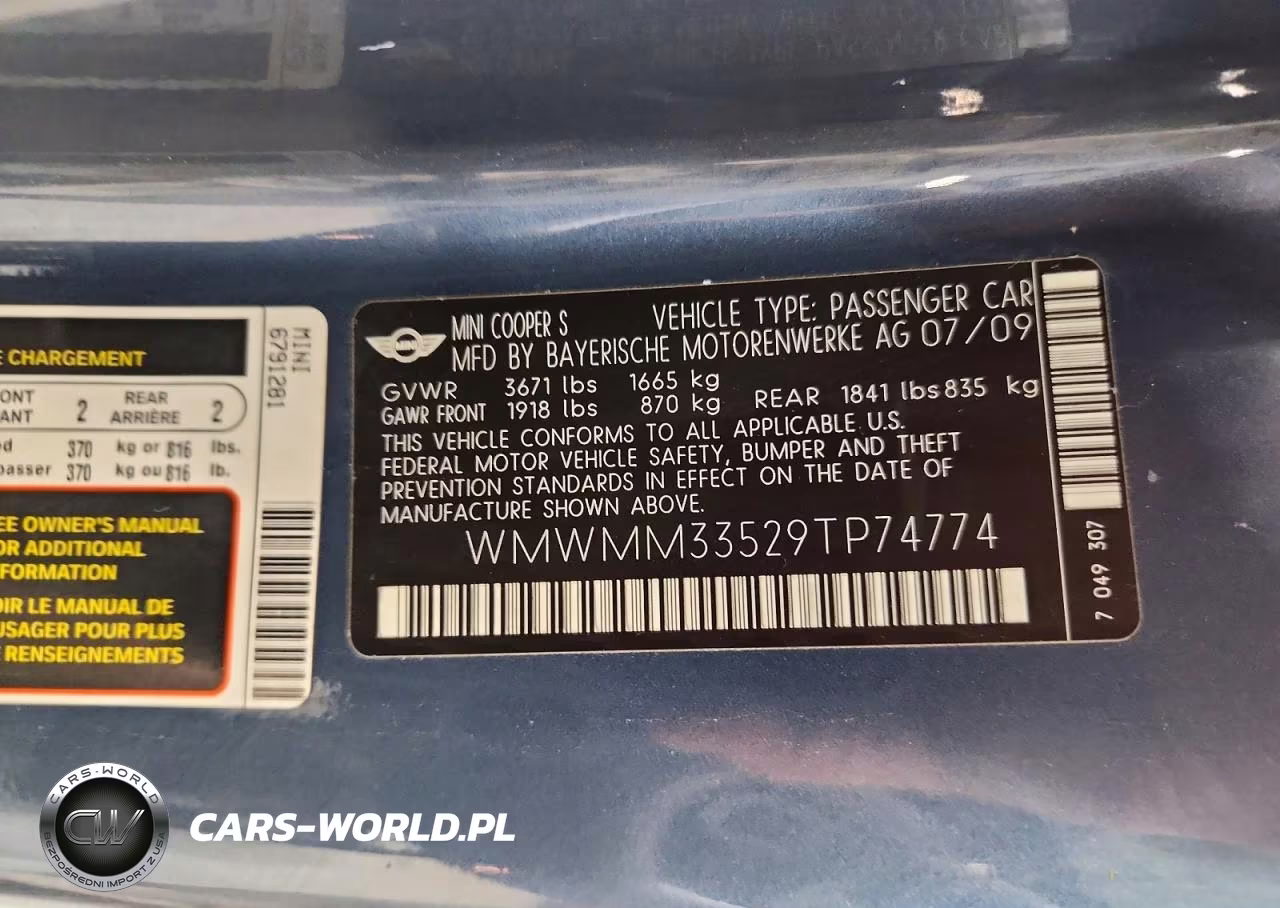 2009 Mini Cooper S Clubman VIN:WMWMM33529TP74774 - 12