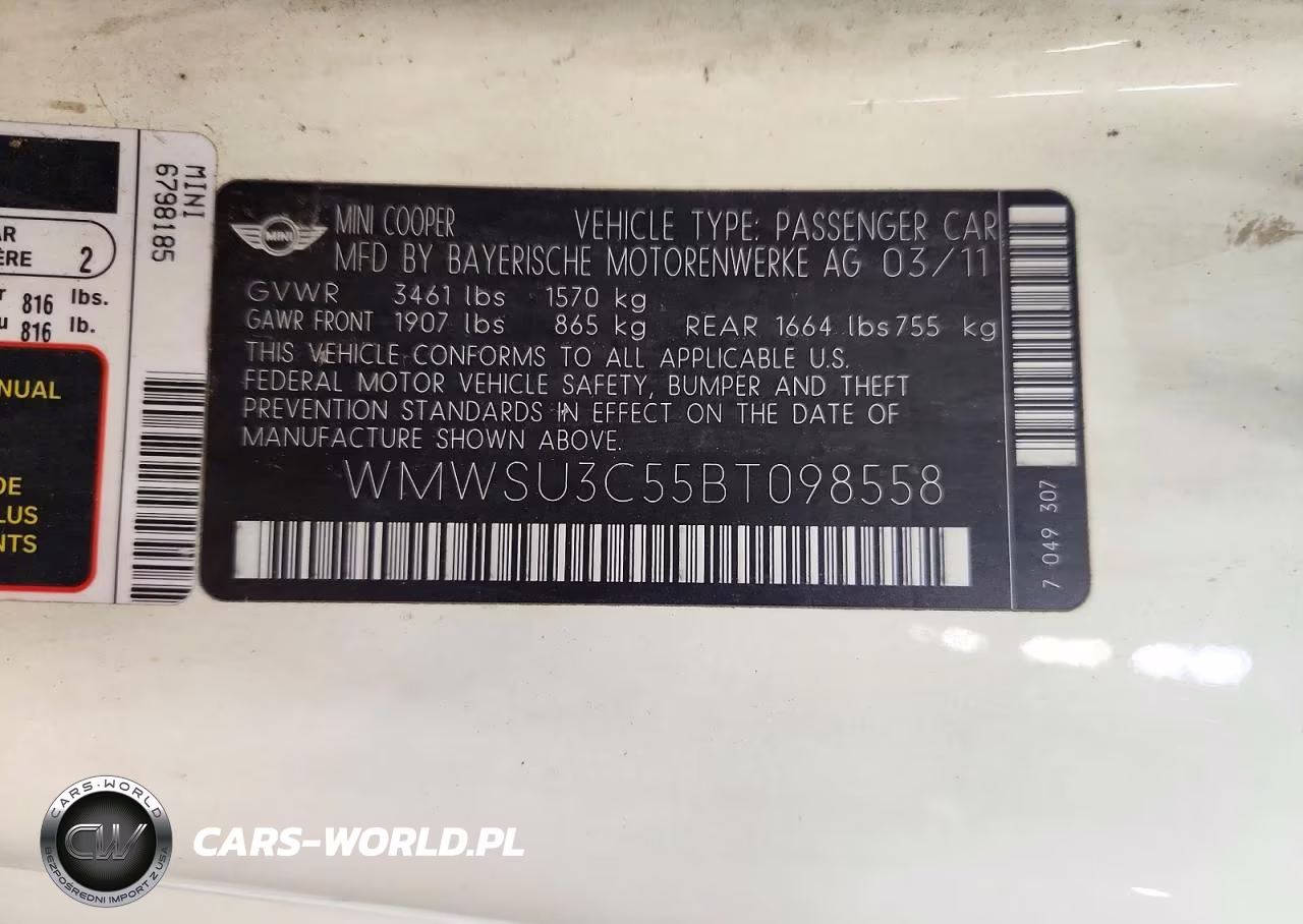 2011 Mini Cooper VIN:WMWSU3C55BT098558 - 12