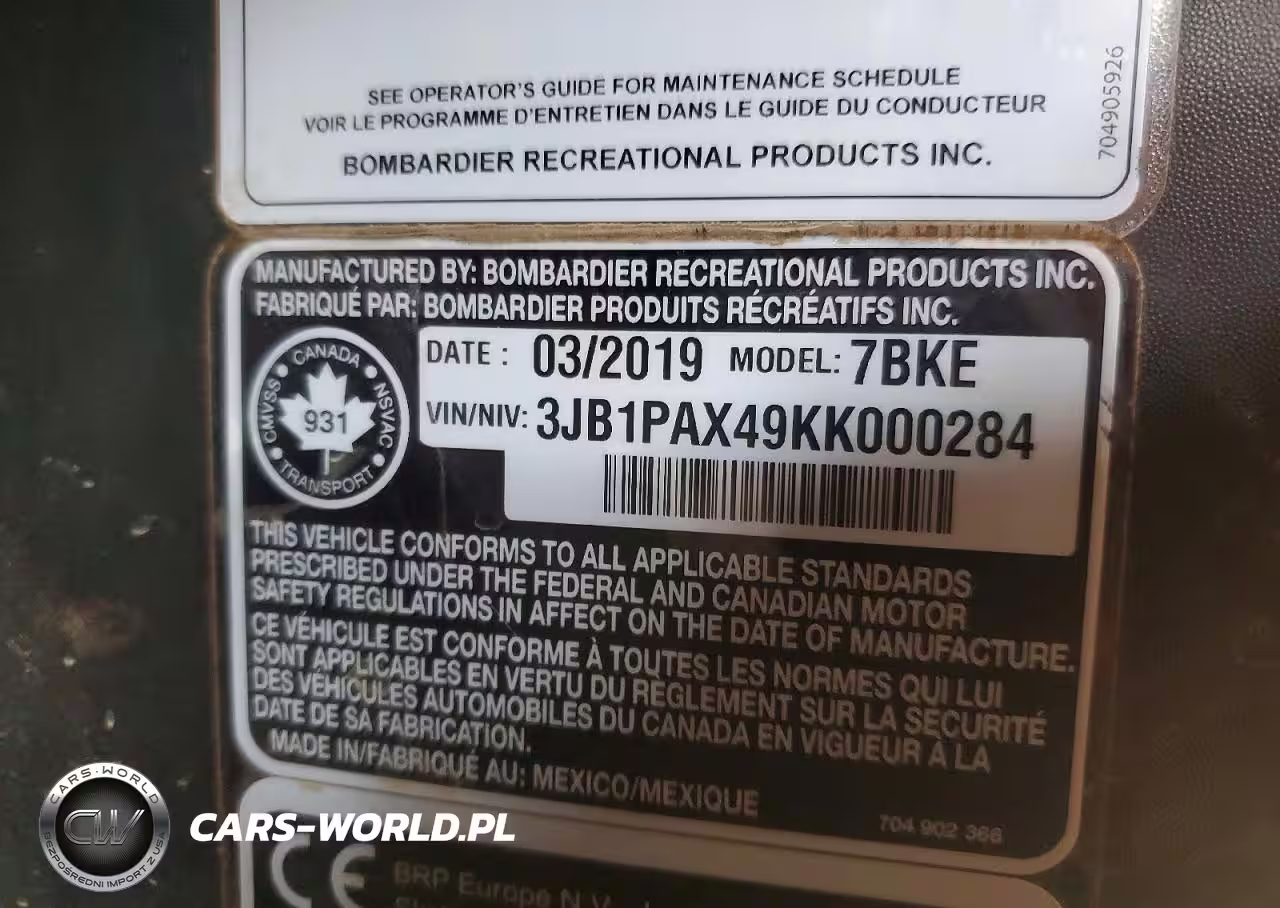 2019 Can Am Utility Vehicle VIN:3JB1PAX49KK000284 - 10