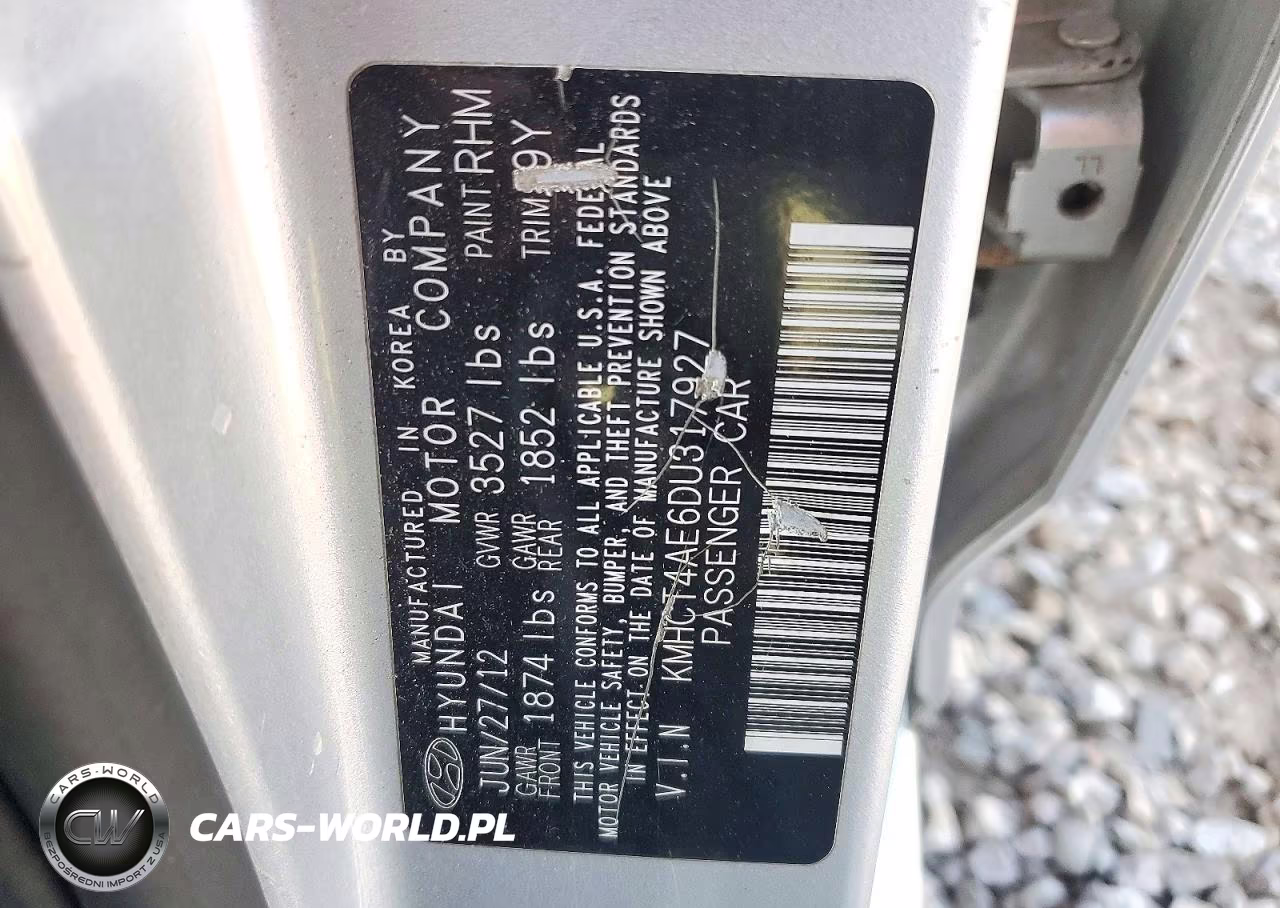 2013 Hyundai Accent Gls VIN:KMHCT4AE6DU317927 - 12