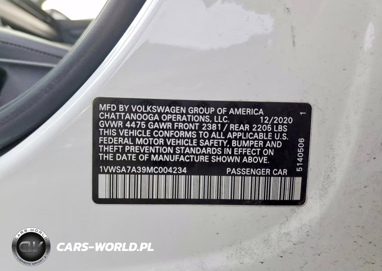 2021 Volkswagen Passat Se VIN:1VWSA7A39MC004234 - 13