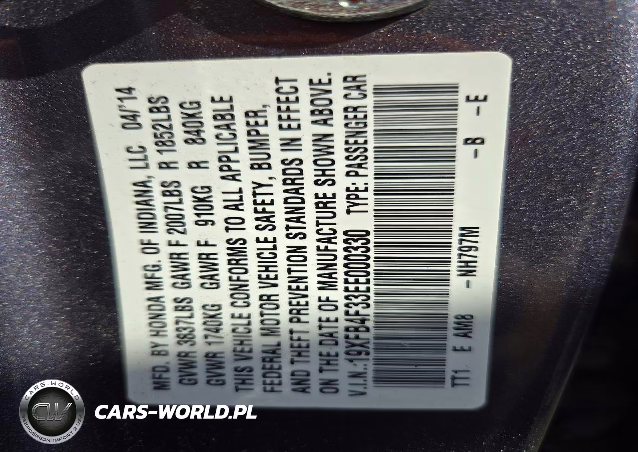 2014 Honda Civic Hybrid L VIN:19XFB4F33EE000330 - 12