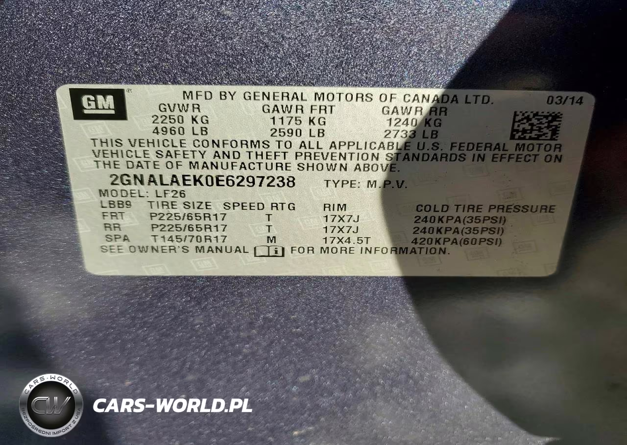 2014 Chevrolet Equinox Ls VIN:2GNALAEK0E6297238 - 13