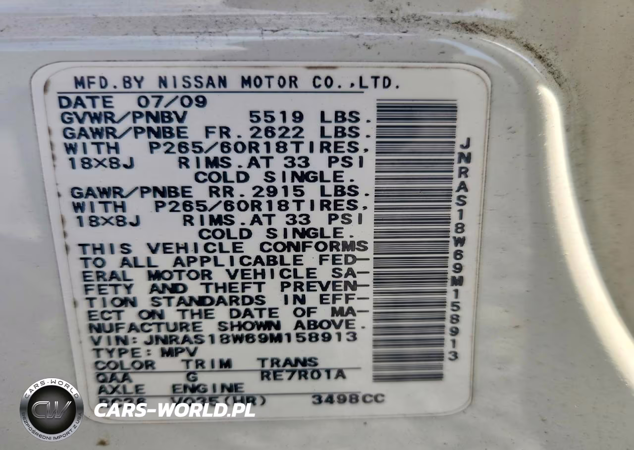 2009 Infiniti Fx35 Base VIN:JNRAS18W69M158913 - 13