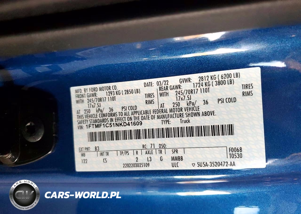 2022 Ford F150 VIN:1FTMF1C51NKD41609 - 12